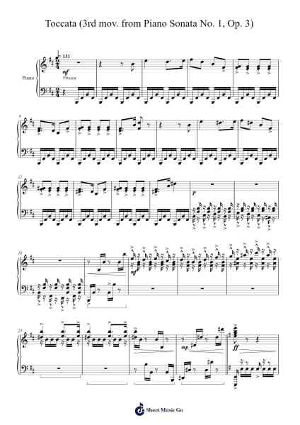 Toccata (3rd mov. from Piano Sonata No. 1, Op. 3) Sheet Music by Winslup-Arr.Ogrite Samptian