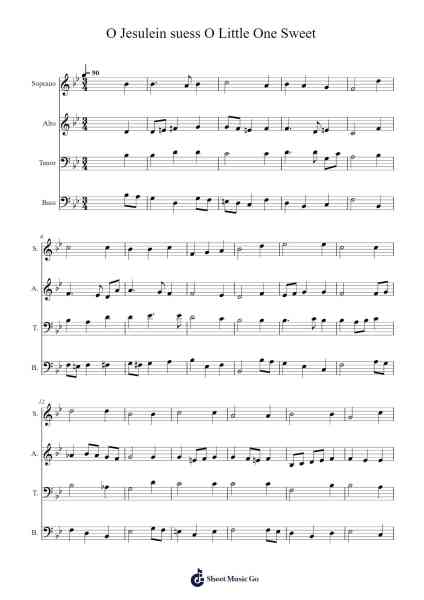 O Jesulein suess O Little One Sweet Sheet Music by -Arr.Canliet Joelck