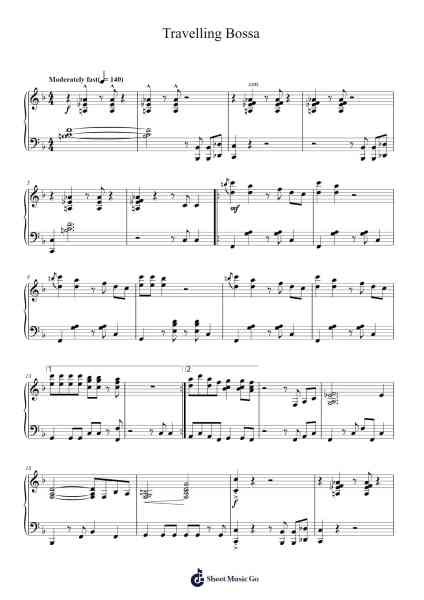 Travelling Bossa Sheet Music by Alexandre Desplat-Arr.Herkyle