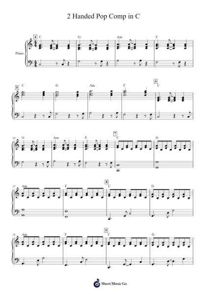 2 Handed Pop Comp in C Sheet Music by Ions Ivanovs-Arr.Dannah Motfitch