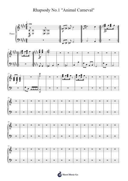 Rhapsody No. 1 "Animal Carneval" Sheet Music by Perah-Arr.Sajoy