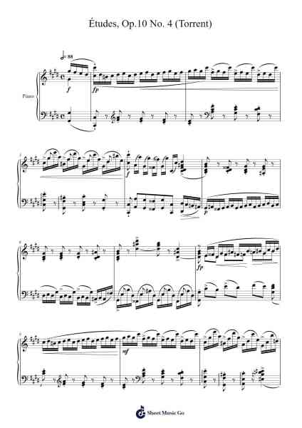 Études, Op. 10 No. 4 in C-Sharp Minor Sheet Music by Frédéric Chopin-Arr.Hoodlyle Joyyoung
