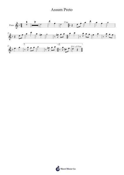 Assum Preto Sheet Music by Luiz Gonzaga-Arr.Pullamb