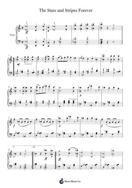 The Stars and Stripes Forever Sheet Music by John Philip Sousa-Arr.Sigwy Lorxine