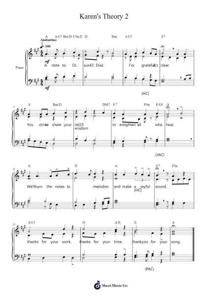 Karen's Theory 2 Sheet Music by Sawtricia Croftschel-Arr.Springgene