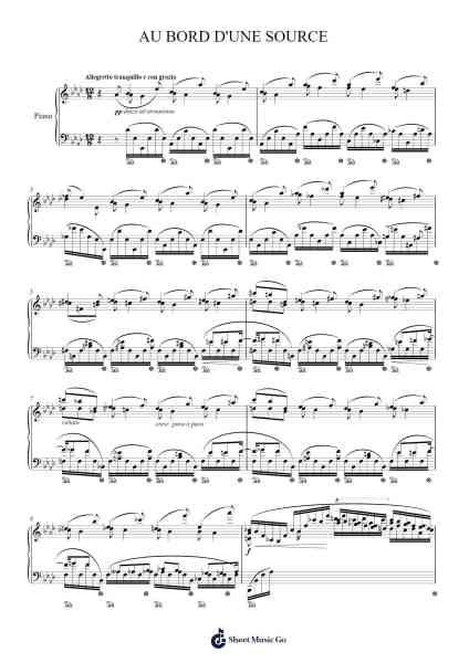 Au bord d'une source Sheet Music by Franz Liszt-Arr.Blyder