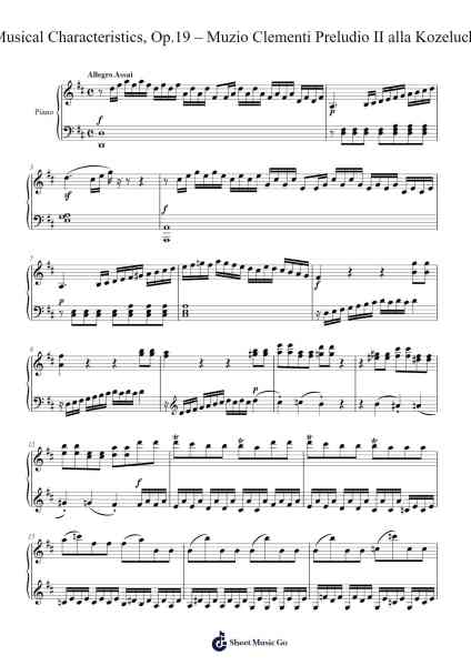 Musical Characteristics, Op. 19: Preludio II "alla Kozeluch" Sheet Music by Muzio Clementi-Arr.Blanes Poyale