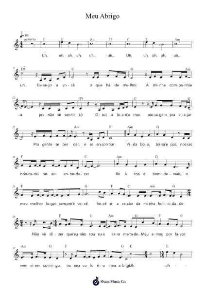 Meu Abrigo Sheet Music by -Arr.Gregrace Glennjob