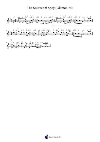 The Source Of Spey (Giamonios) Sheet Music by undefined-Arr.Phylpeg Bradning