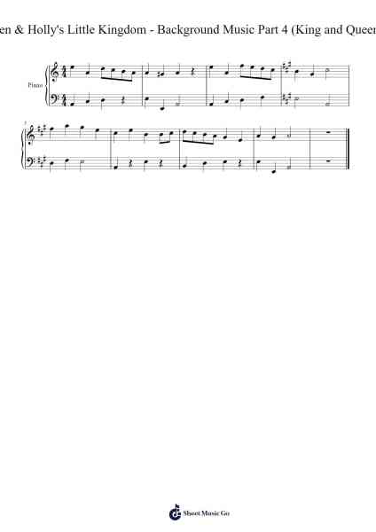 Ben & Holly's Little Kingdom - Background Music Part 4 (King and Queen) Sheet Music by -Arr.Bellper Cowcolm