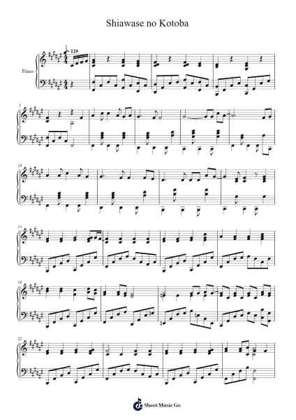 Shiawase no Kotoba (Solo) Sheet Music by Azell-Arr.Thomfrank Springper