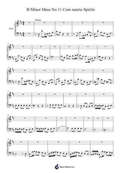 B Minor Mass No 11 Cum sancto Spiritu Sheet Music by Johann Sebastian Bach-Arr.Wyattnix Abniel