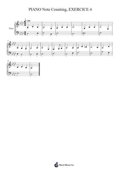 PIANO Note Counting, EXERCICE 4 Sheet Music by wengakyanga17-Arr.Melra Consmer