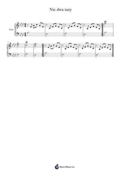 Nic dwa razy Sheet Music by Sanah-Arr.Noelpiers Sonmann