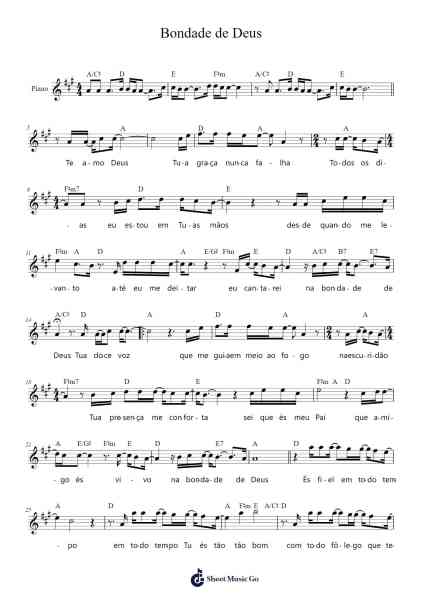 Bondade de Deus Sheet Music by Quilpritt Hartenoel-Arr.Holtlix