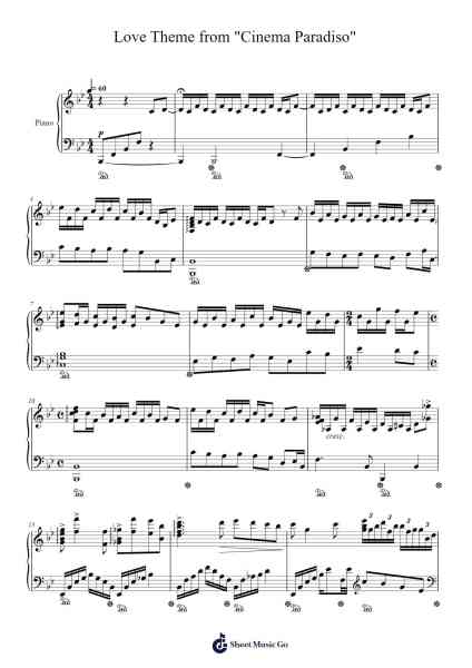 Love Theme from "Cinema Paradiso" Sheet Music by Ennio Morricone-Arr.Werfith