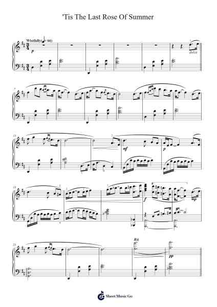 'Tis The Last Rose Of Summer Sheet Music by Thomas Moore/Richard Alfred Milliken-Arr.Hughlon