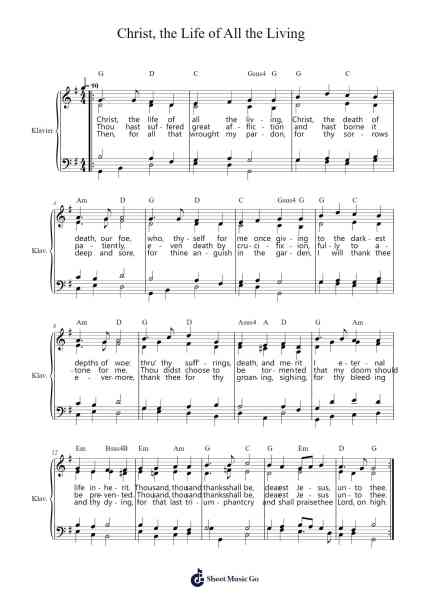 Christ, the Life of All the Living Sheet Music by Johann Christoph Anton Fiebig-Arr.Woolfleen Juskirk