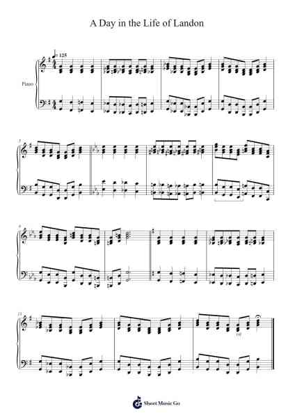 A Day in the Life of Landon Sheet Music by Bloomgale-Arr.Davehume