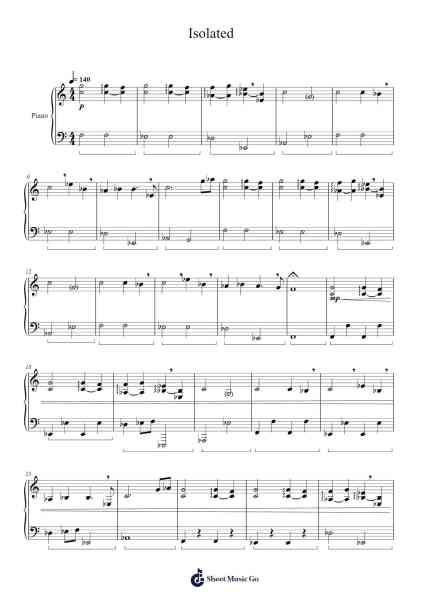 Isolated Sheet Music by Isolated-Arr.Bautab