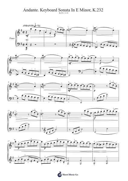 Keyboard Sonata in E Minor, K.232, L.62 Sheet Music by Domenico Scarlatti-Arr.Tedget Milrol