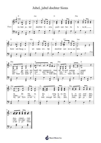 Jubel, jubel dochter Sions Sheet Music by -Arr.Nanholt Walkchi