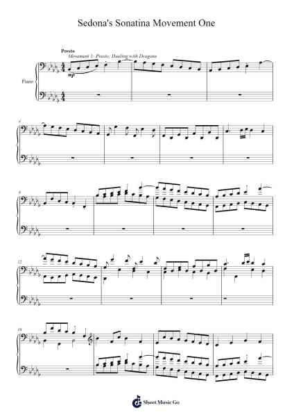 Sedona's Sonatina Movement One 樂譜由 Colten Carlson - 編曲 Uvey