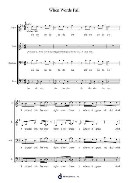 When Words Fail Sheet Music by Jeanine Tesori-Arr.Clevestowe Walkyes