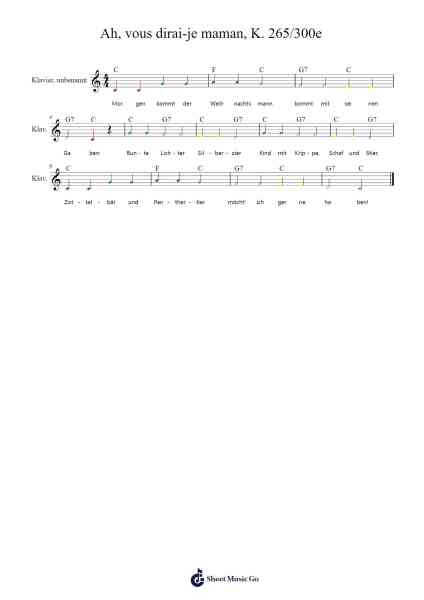 12 Variations on "Ah, vous dirai-je maman", K. 265/300e Sheet Music by Wolfgang Amadeus Mozart-Arr.Orence
