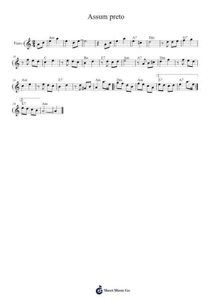 Assum preto Sheet Music by Luiz Gonzaga-Arr.Odewyatt