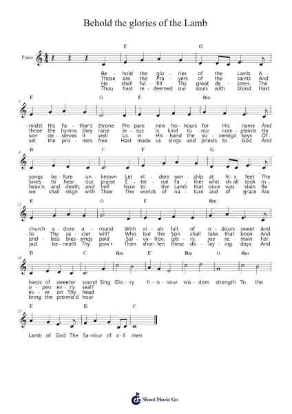 Behold the glories of the Lamb Sheet Music by Mark Osborne-Arr.Cashshop