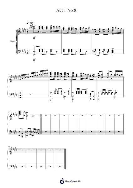 Act 1 No 8 Sheet Music by -Arr.Songes