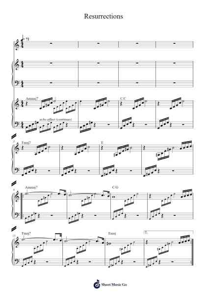 Resurrections Sheet Music by Lena Raine-Arr.Hudcie Rhoclark