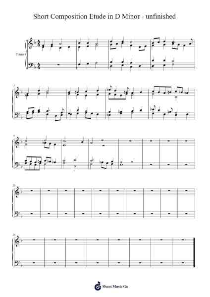 Etude in D Minor Sheet Music by Senest Cartle-Arr.Manssaul Dexy