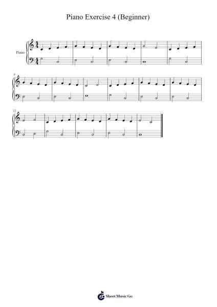 Piano Exercise 4 (Beginner) Sheet Music by Bột Năng Động-Arr.Consclife Gosden