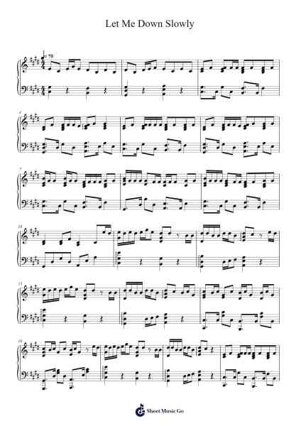Let Me Down Slowly Sheet Music by Alec Benjamin-Arr.Hubpir