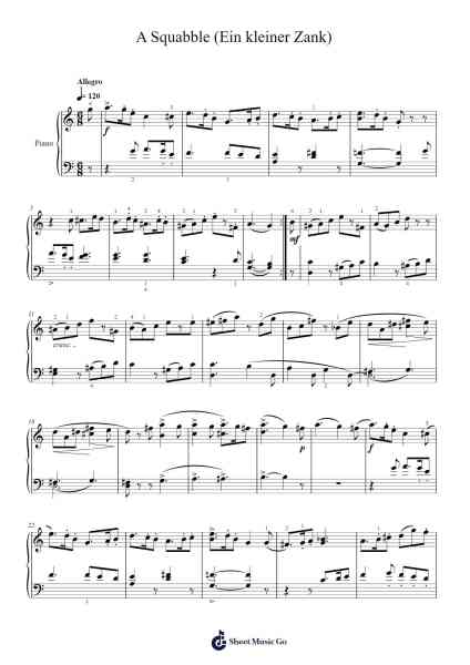 A Squabble (Ein kleiner Zank) Sheet Music by Carl Reinecke-Arr.Pullbush