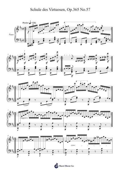 Schule des Virtuosen, Op.365 No.57 Sheet Music by Carl Czerny-Arr.Drylie