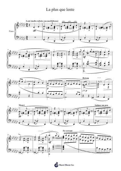 La plus que lente Sheet Music by Claude Debussy-Arr.Faitheva Carite