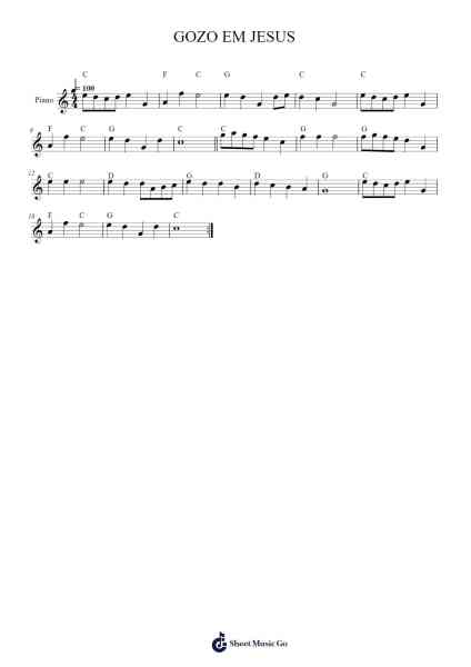 GOZO EM JESUS Sheet Music by -Arr.Clifffitch