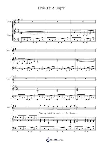 Livin' On A Prayer Sheet Music by Bon Jovi-Arr.Clairenor Jouvic