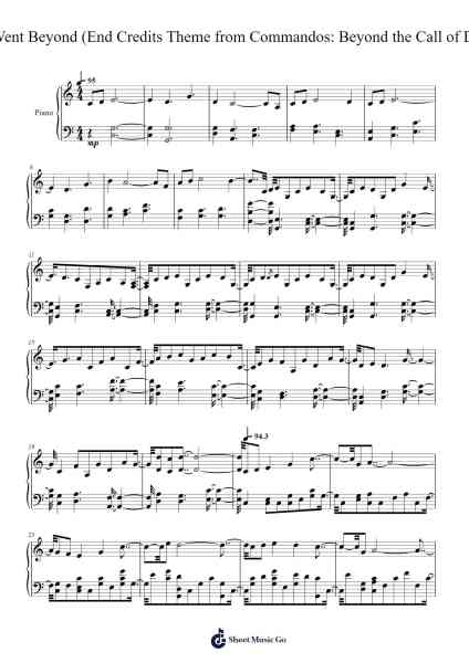 We Went Beyond (End Credits Theme from Commandos: Beyond the Call of Duty) Sheet Music by David García-Morales-Arr.Temvogt Roblome