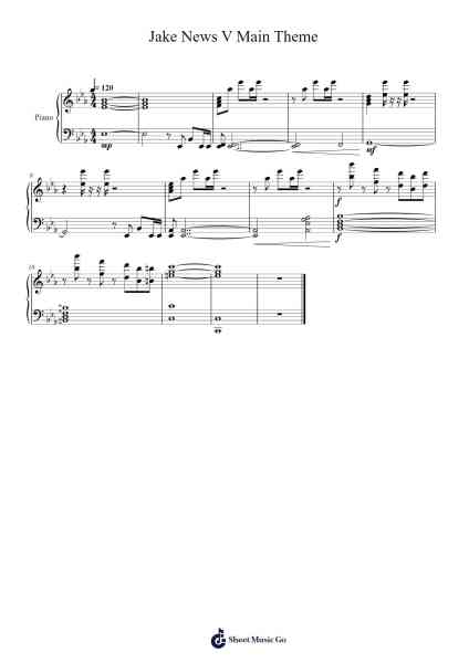 Jake News V Main Theme Sheet Music by Jake Rogus-Arr.Doych Phyljim