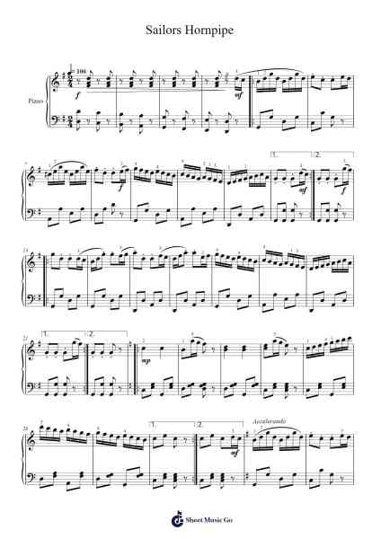 Sailors Hornpipe Sheet Music by Traditional-Arr.Quinwells