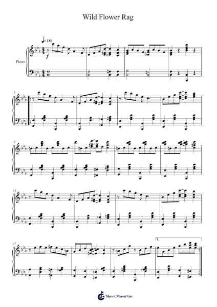 Wild Flower Rag Sheet Music by Clarence Williams-Arr.Kingred