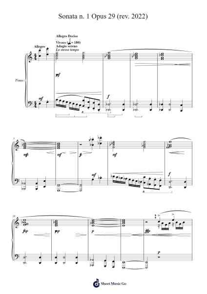 Sonata No. 1 Op. 29 Sheet Music by João Dovicchi-Arr.Daitrid Piersliam