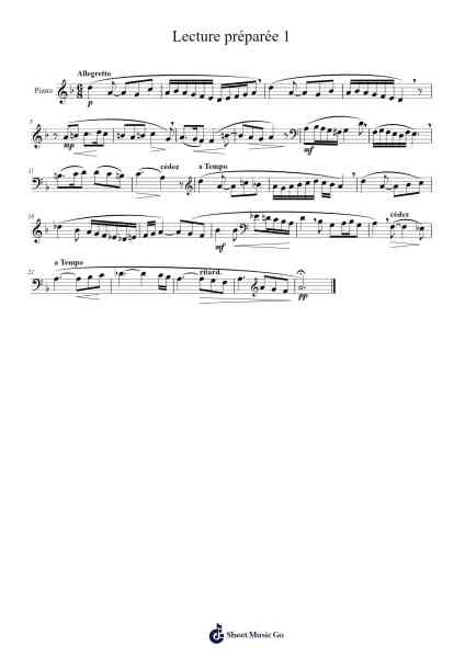Lecture préparée 1 Sheet Music by Daidunn Readecie-Arr.Cofjeames Nyriam