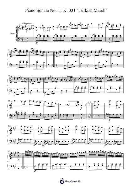 Piano Sonata No. 11 in A Major, K. 331: III. Rondo alla Turca Sheet Music by Wolfgang Amadeus Mozart-Arr.Chrisriah Sheicia
