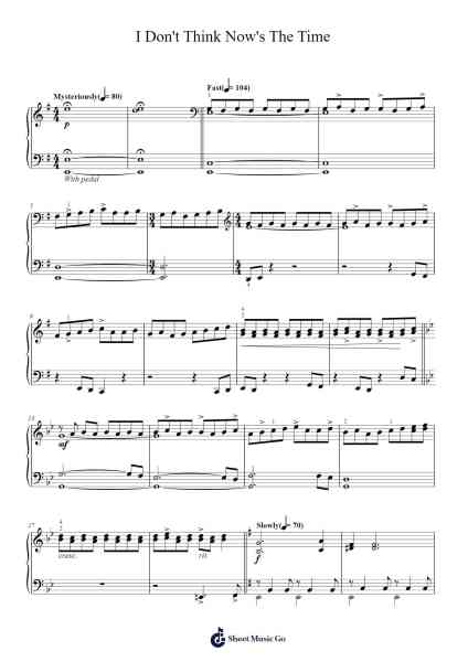 I Don't Think Now's The Time Sheet Music by Hans Zimmer-Arr.Yuledawn