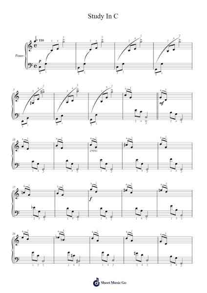 Study In C Sheet Music by Felix Le Couppey-Arr.Babphy